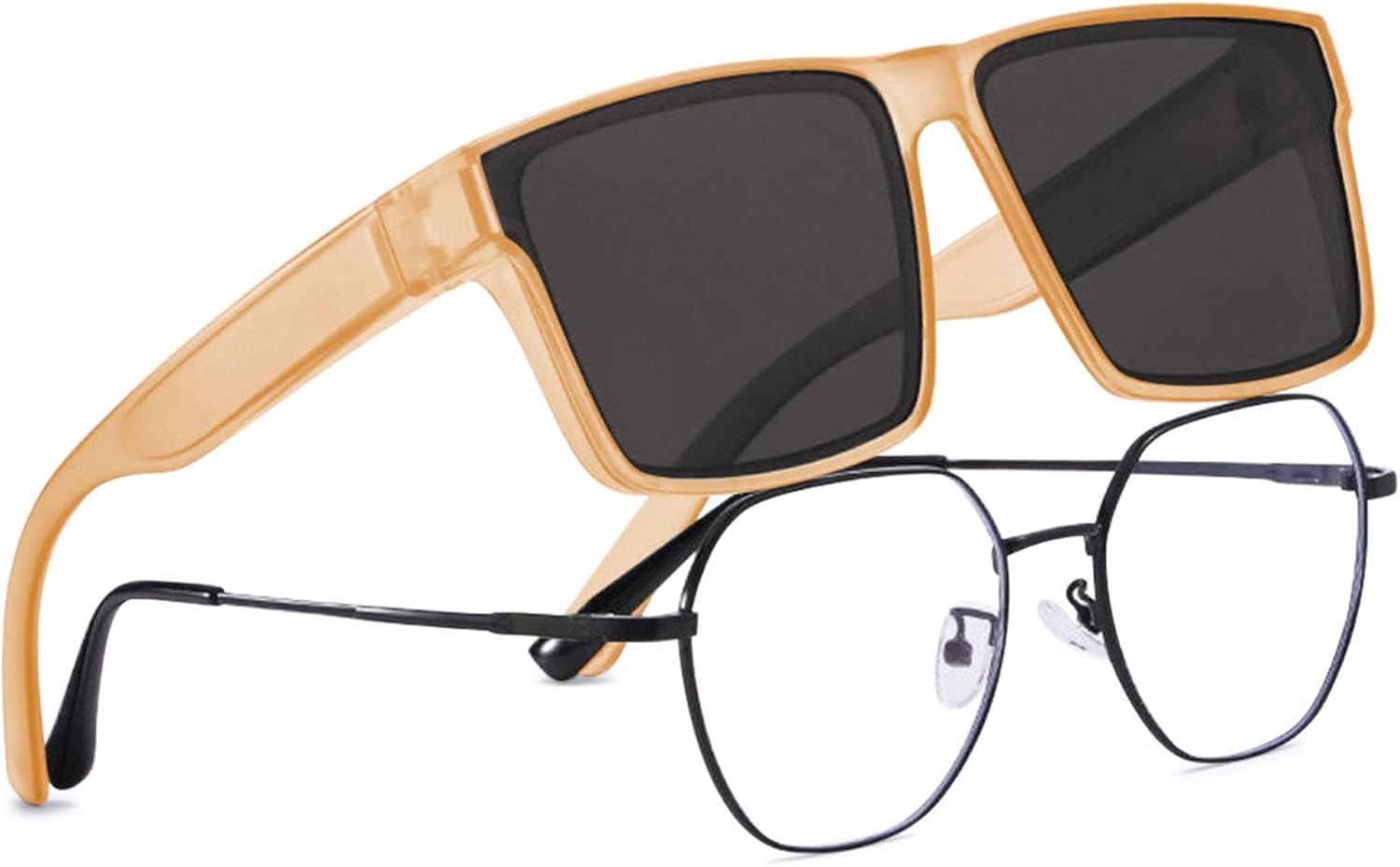 

Модные прямоугольные солнцезащитные очки большого размера для женщин и мужчин, с плоской верхней частью, поляризованные, для вождения, с защитой от УФ-излучения ALKAHE, Yellow