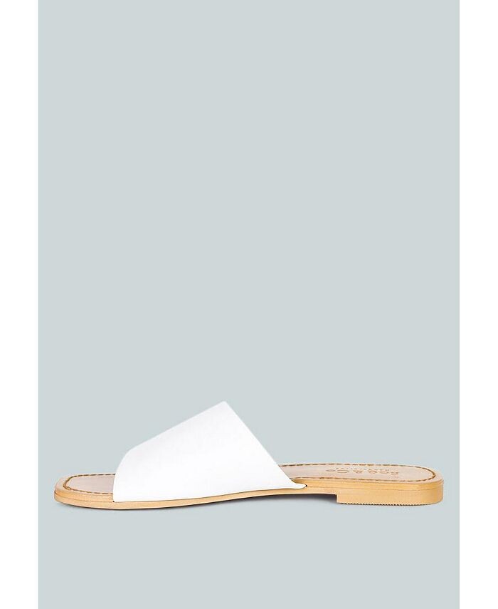 Классические женские кожаные шлепанцы TATAMI Rag & Co, белый — фото 2
