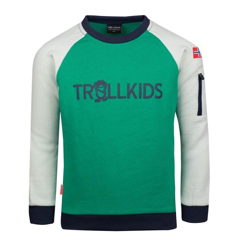 

Детская толстовка Sandefjord перцово-зеленый/облачно-серый TROLLKIDS, цвет blau