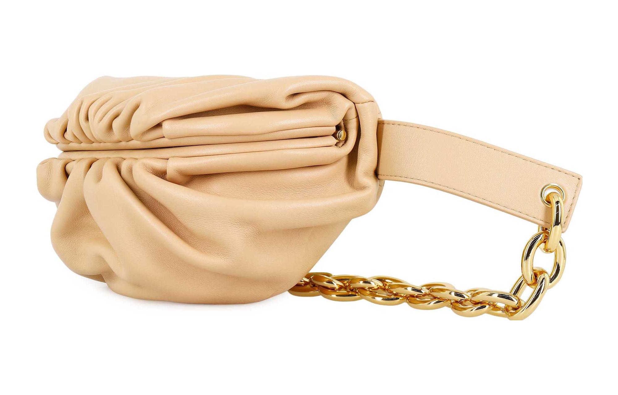 Сумка-кошелек Cloud Bag из телячьей кожи миндального цвета Bottega Veneta — фото 2