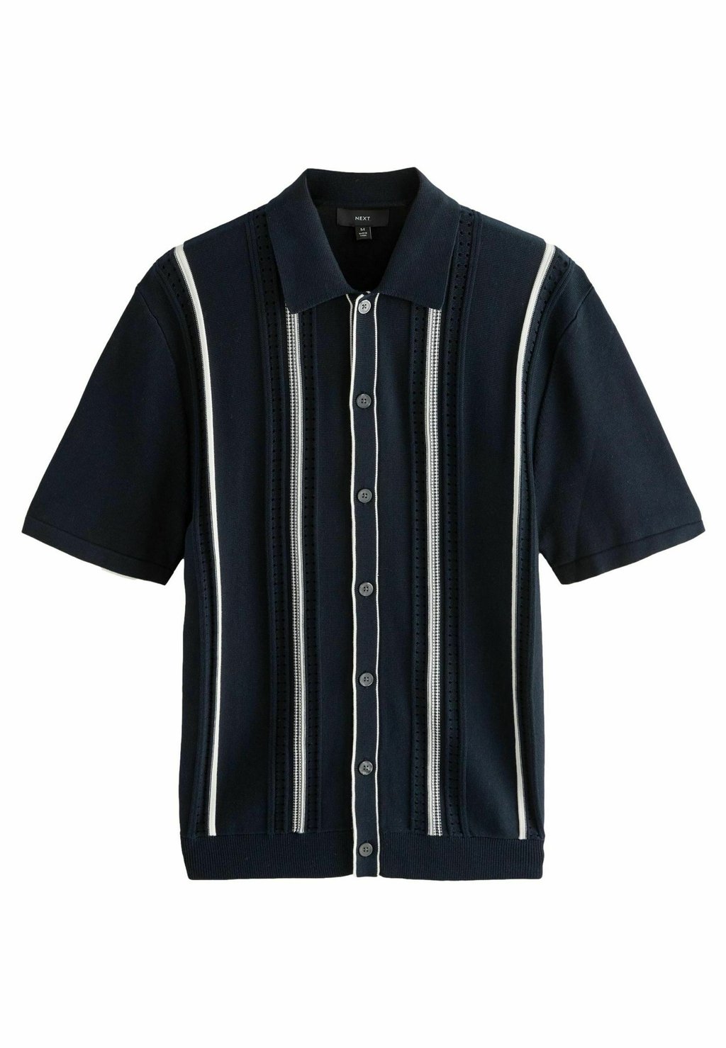 

Футболка с принтом REGULAR FIT SHORT SLEEVE VERTICAL STRIPE Next, темно-синий