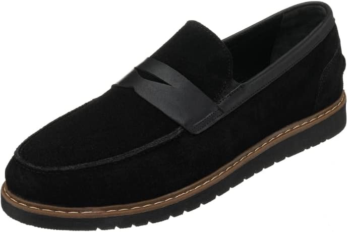 

Мужские черные лоферы DALGALA большого размера из натуральной замши, ручной работы, классические повседневные слипоны