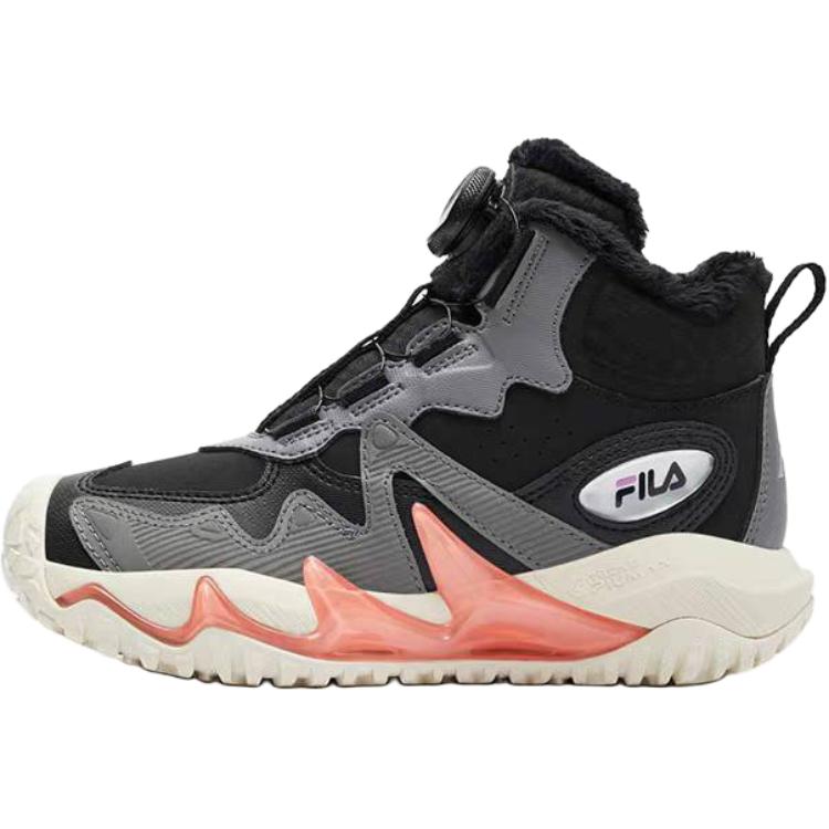 

FILA KIDS BOA Теплые противоскользящие высокие детские кроссовки для активного отдыха, черно-серые, для подростков