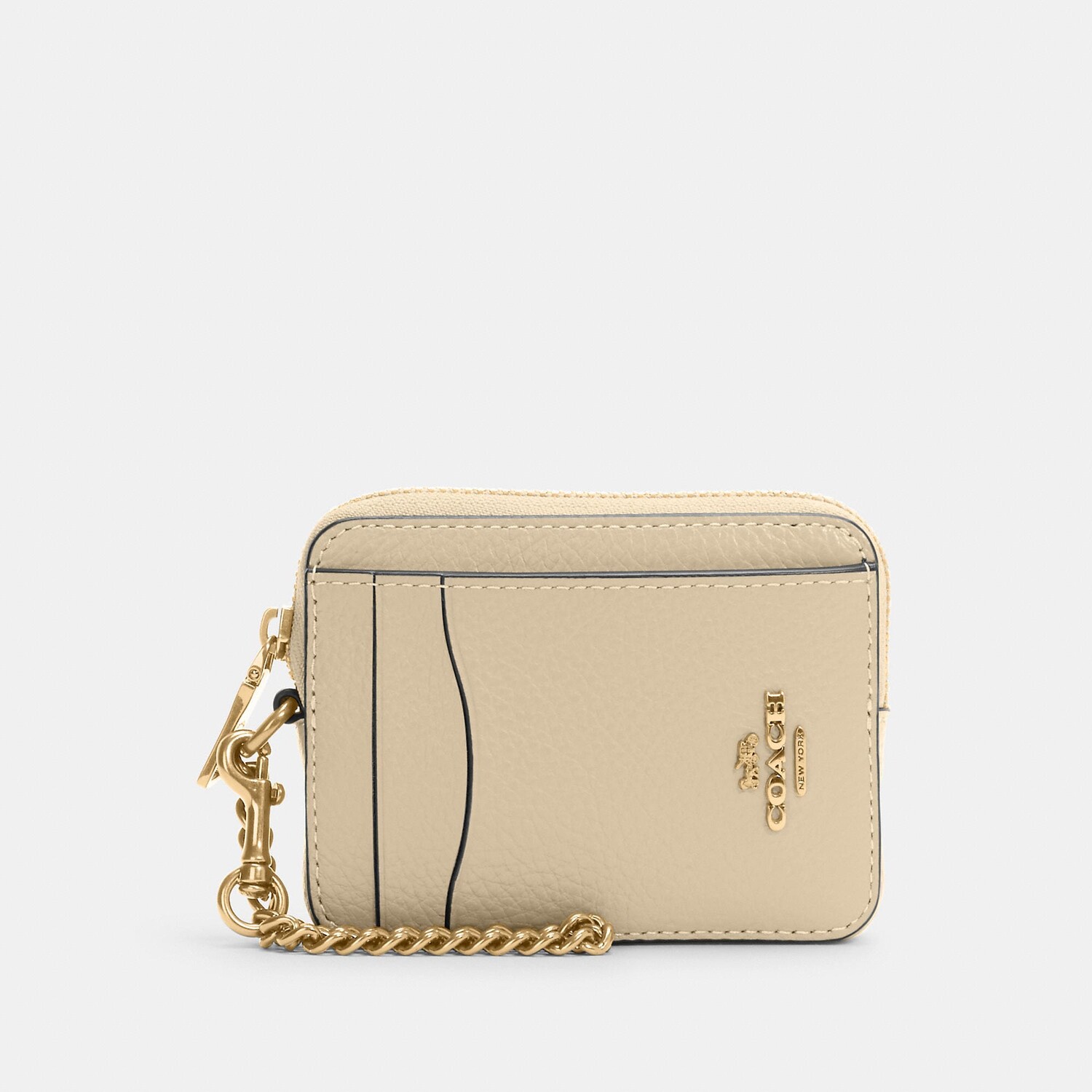 

Чехол для карточек Coach Outlet на молнии, цвет Gold/Ivory