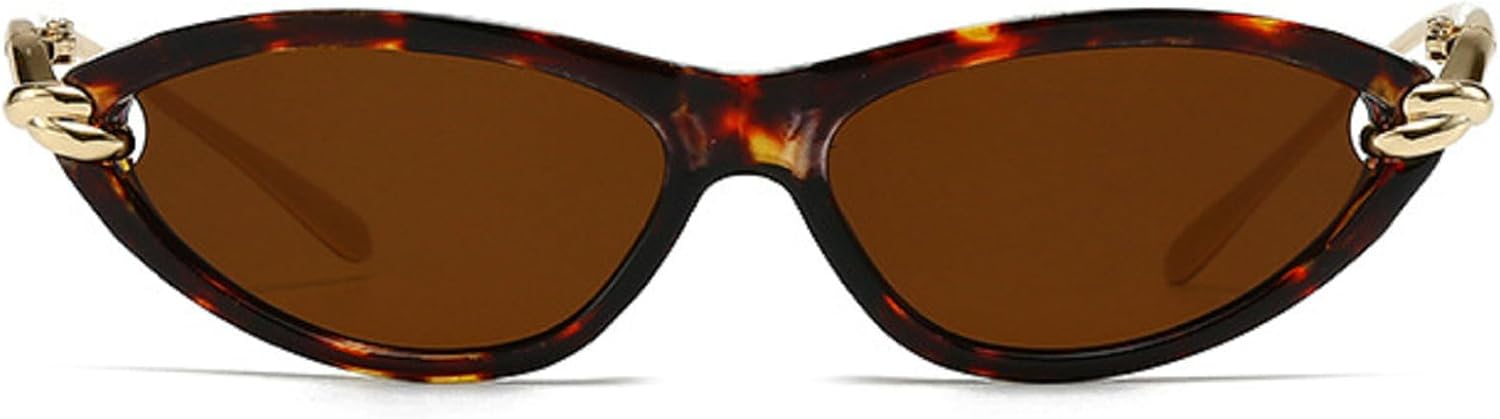 

Роскошные солнцезащитные очки «кошачий глаз» для женщин, винтажный дизайн 2025 года, золотистая металлическая оправа, солнцезащитные очки для женщин, защита от УФ-излучения UV400 mincl, Leopard Brown