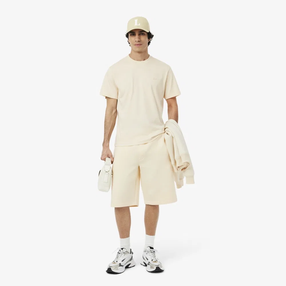 Мужская футболка Lacoste Paris Pack Interlock, хлопок 100%, цвет айвори — фото 4
