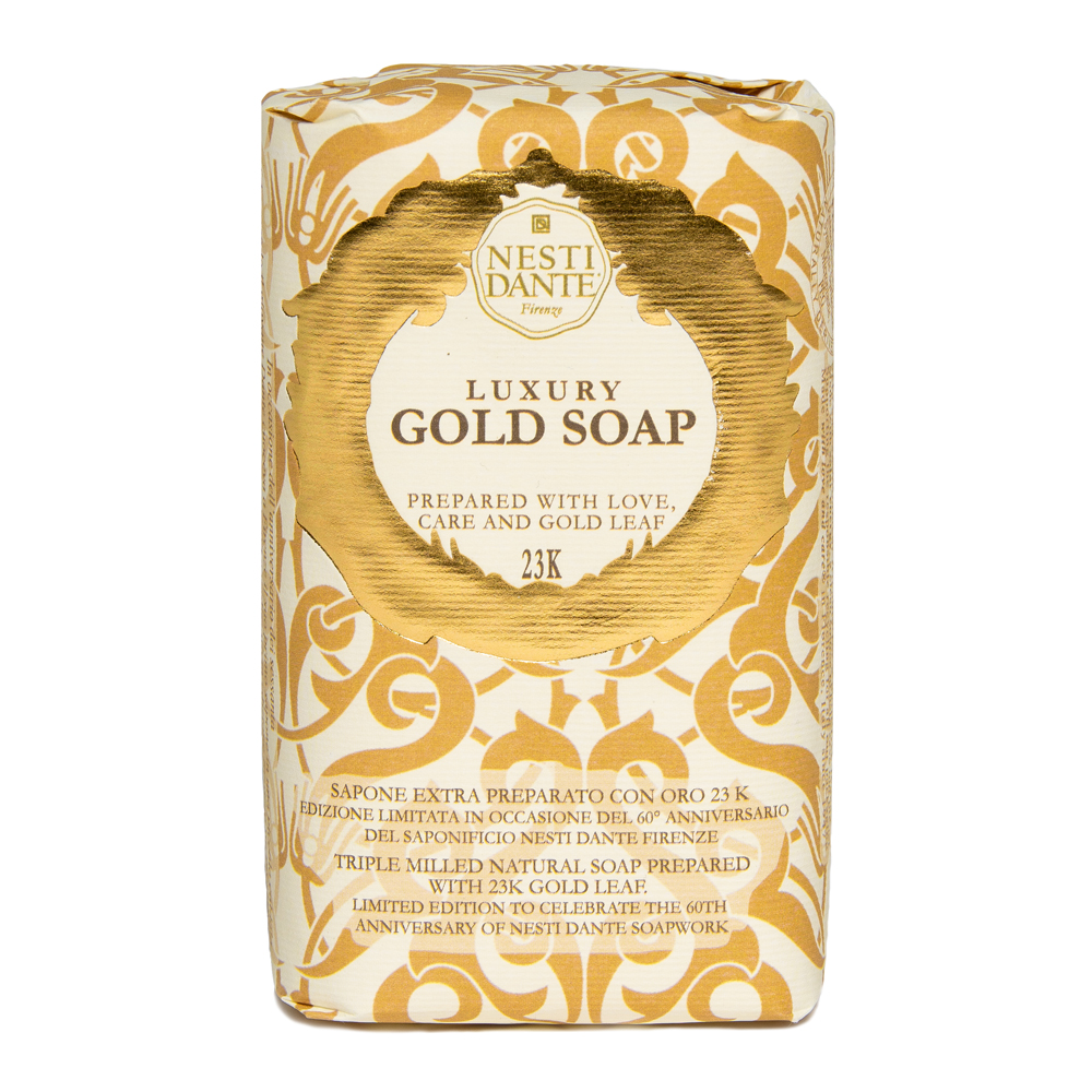 

Роскошное мыло luxury gold leaf soap bar Nesti Dante, вес 250 гр.