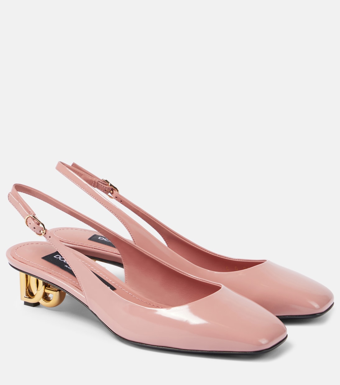 Душечки Jackie 40 из лакированной кожи на ремешке Dolce&Gabbana, Rosa