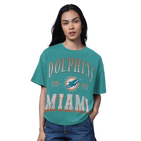 

Женская футболка oversize Miami Dolphins Hall of Fame цвета аква с эффектом хизер Starter