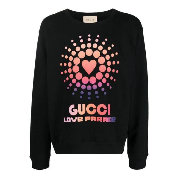 

Рубашка love parade crew sweatshirt 'black' Gucci, черный