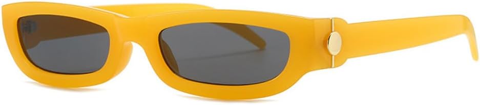 

Панк-солнцезащитные очки в маленькой оправе для женщин и мужчин. Модные солнцезащитные очки класса люкс в винтажном стиле, хип-хоп, с защитой от УФ-излучения UV400 HVTVTLA, Yellow Black