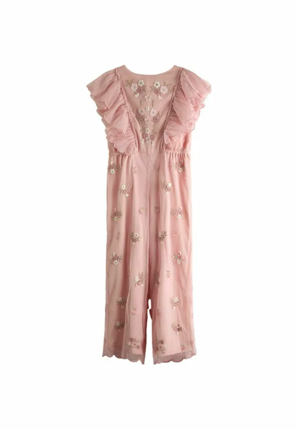 Комбинезон прямого кроя с вышивкой для вечеринки. Jojo Maman Bébé, Light Pink