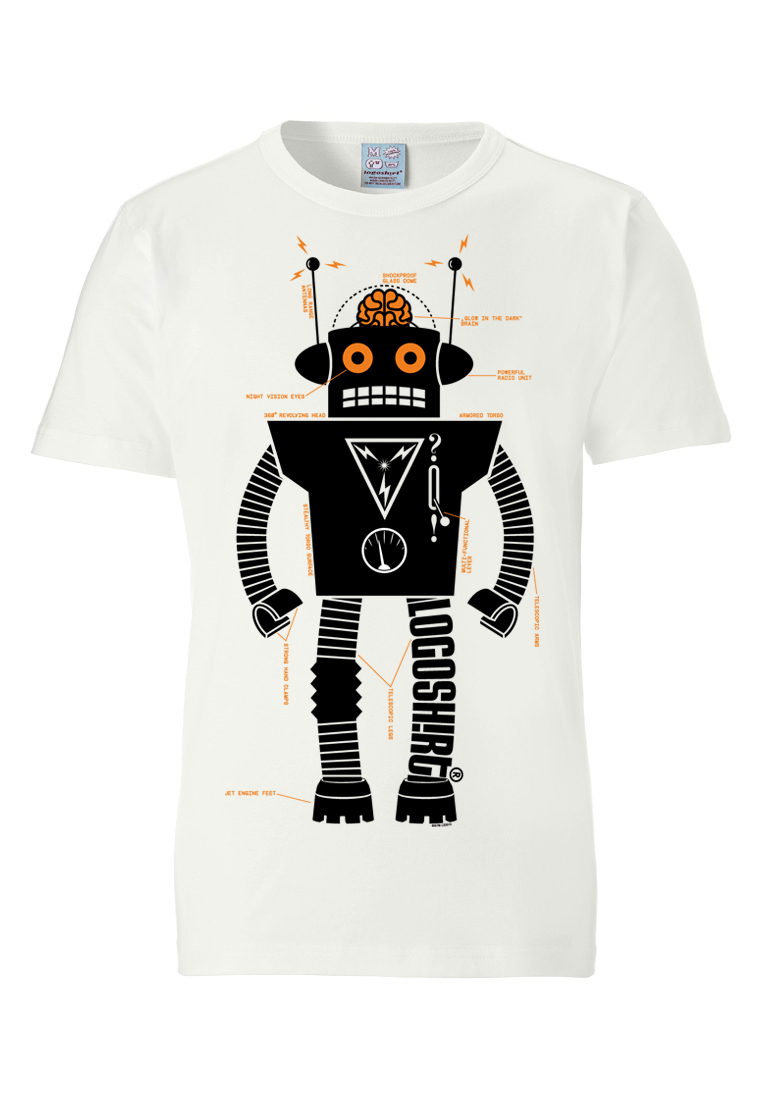 

Футболка Logoshirt Roboter Logo Logo, цвет altweiss