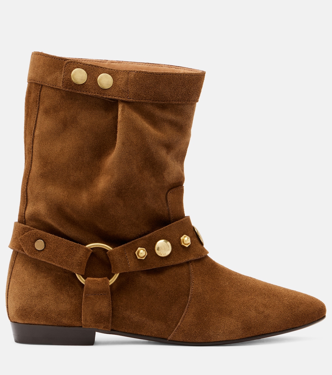 Stania сапоги на шнуровке с заклепками из замши Isabel Marant, Light Bronze/Gold — фото 3