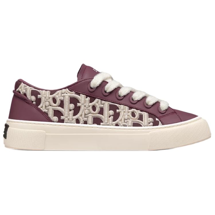 B33 Low top мужские скейтерские кроссовки бордовые DIOR, бордовый — фото 3