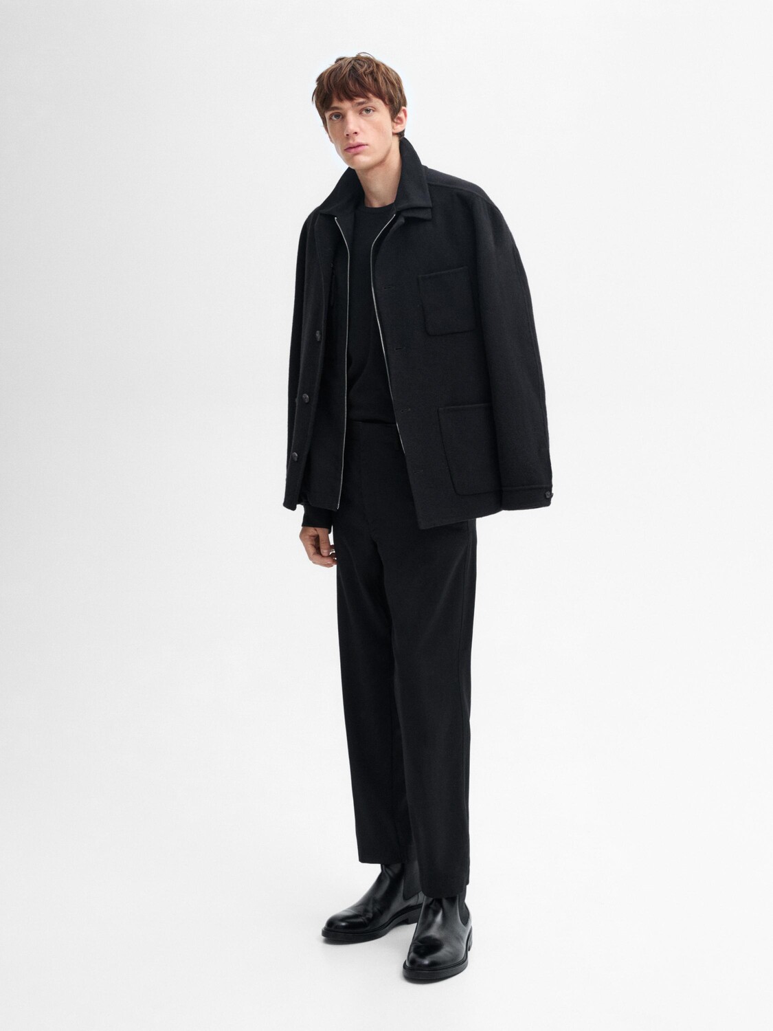 

Фланелевые брюки-коморды Massimo Dutti, черный