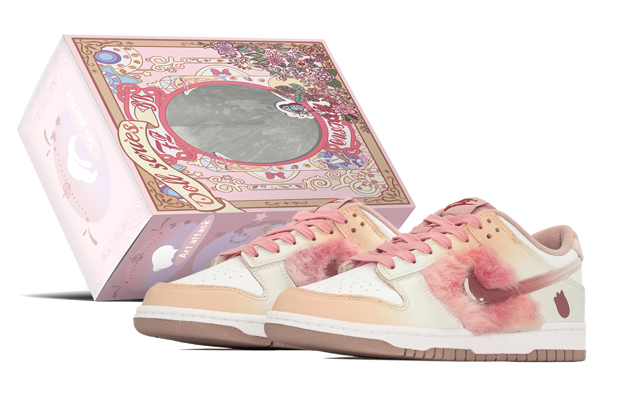 

Nike Dunk Pink Velvet низкие детские скейтбординг кроссовки pink white подростковые