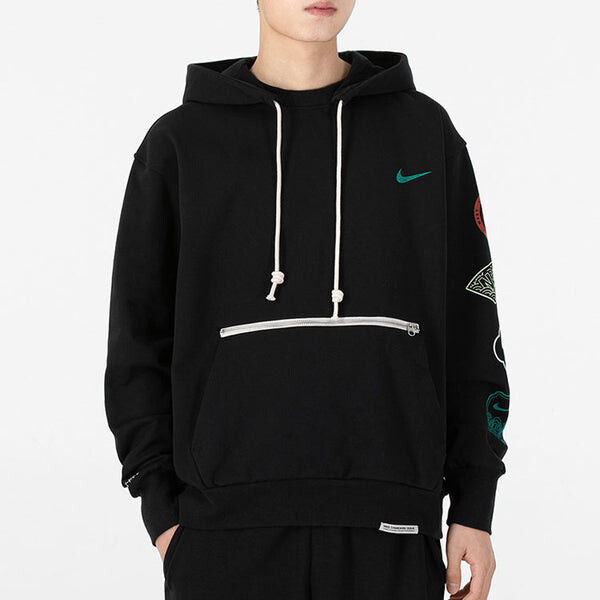 Толстовка Men's Nike CNY New Year's Edition Logo Printing Loose Sports Hooded Pullover Autumn Black, черный — фото 3