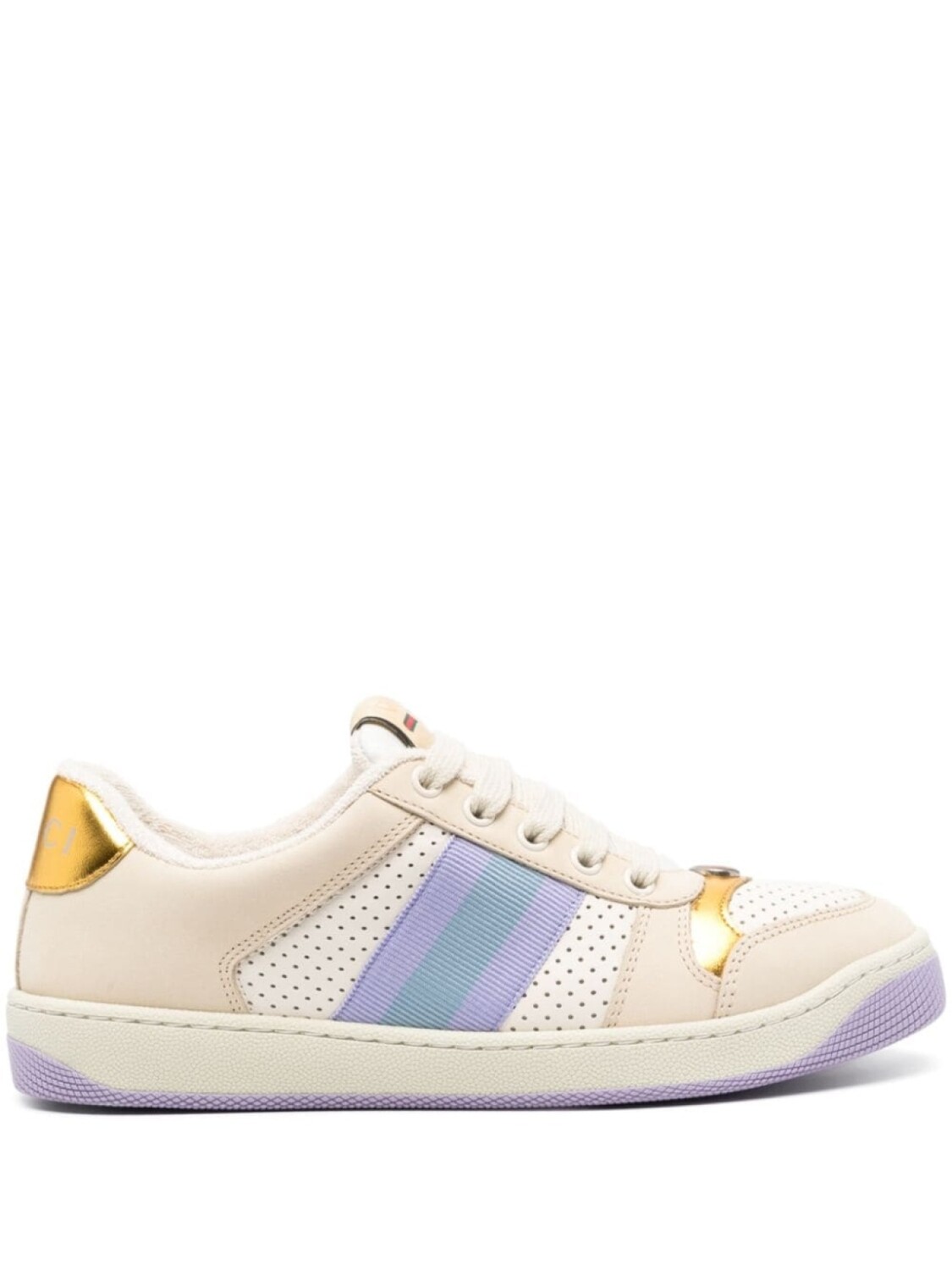 

Кроссовки Gucci Screener Lace-up, бежевый/синий/золотой