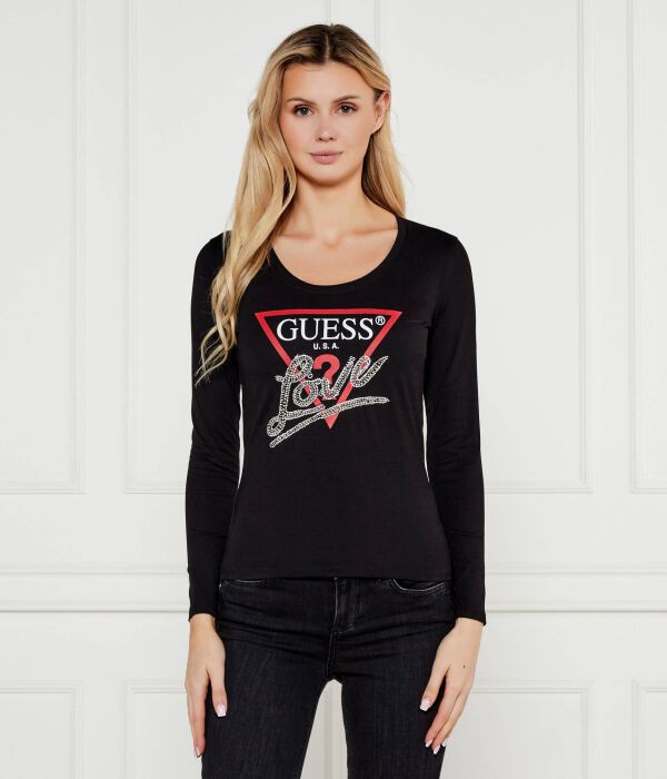 

Блуза Slim fit Guess Jeans, черный