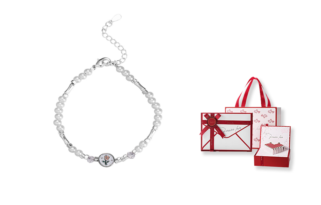 

Браслет женский GIFU, Tulip Pearl Bracelet + [Love Heart Gift Box]