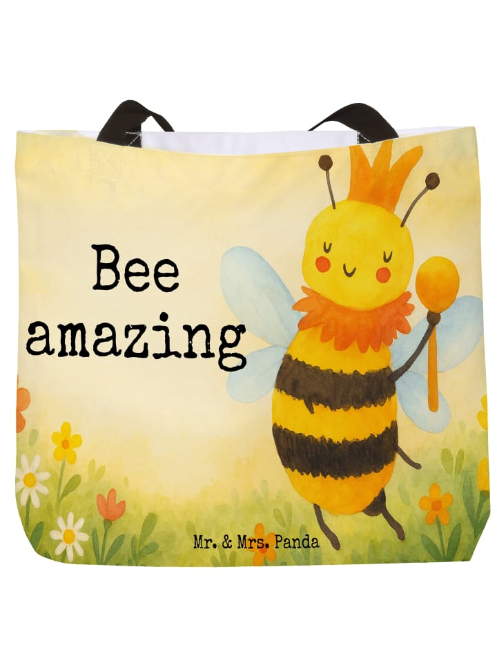 

Mr. & Mrs. Panda Сумка-шоппер с изображением пчелы и короля и надписью белого цвета
