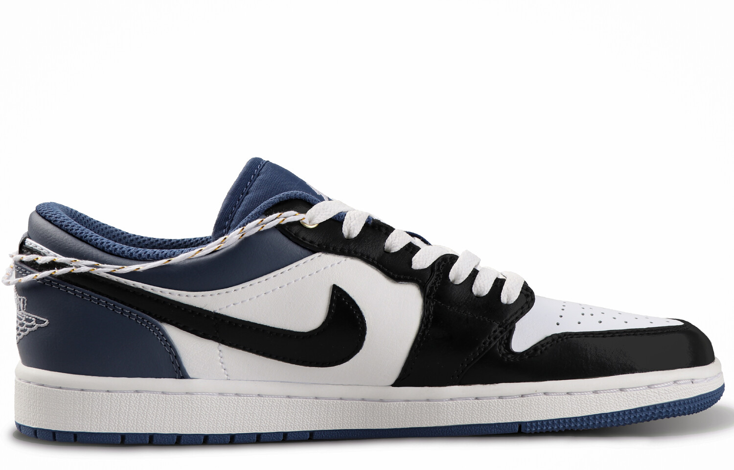 

Кроссовки Air Jordan 1 Vintage Basketball Shoes Men Low-top Black/white/blue, темно-синий