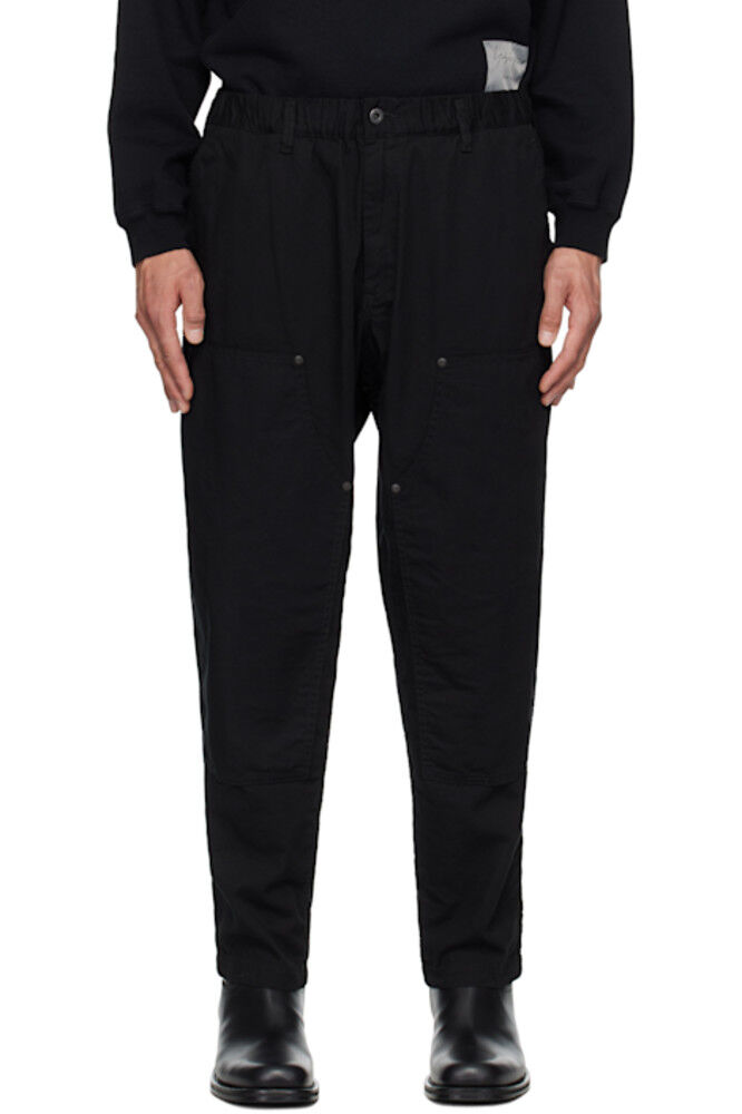 

Черные рабочие брюки BS Oxford с двойным коленом YOHJI YAMAMOTO