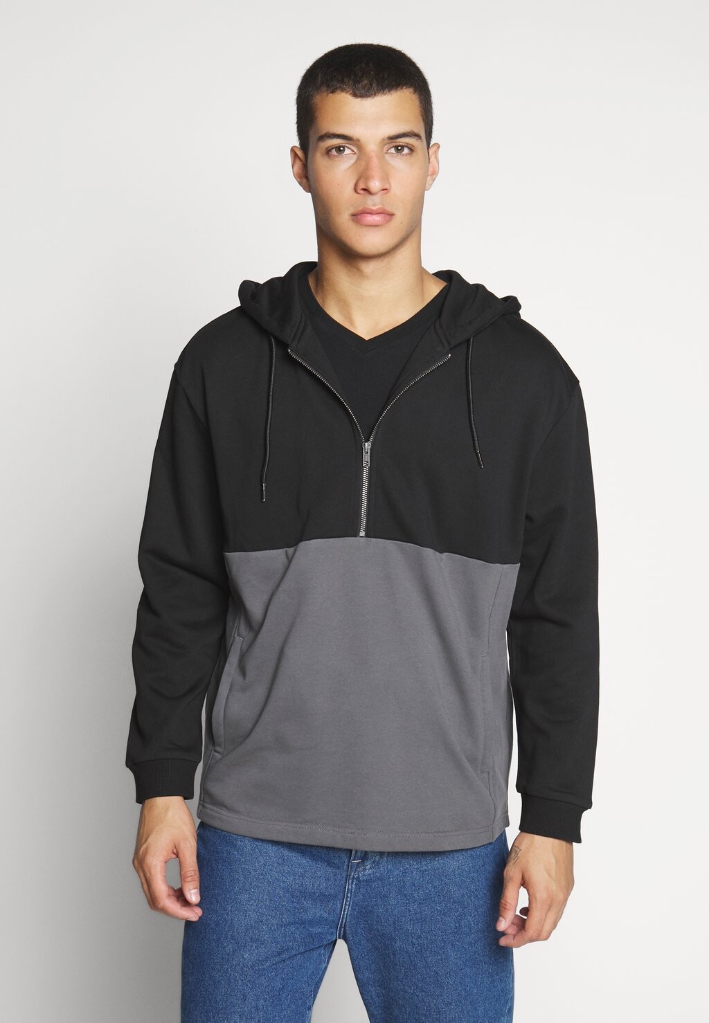 

Толстовка Relaxed Half Zip Hoodie Urban Classics, цвет black/darkshadow