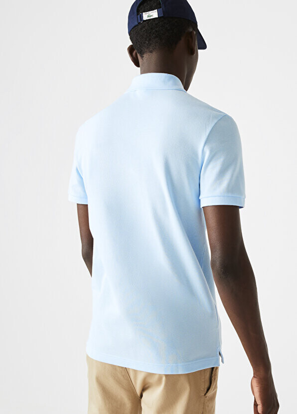 Slim fit l.12.12 голубая мужская футболка-поло Lacoste — фото 4