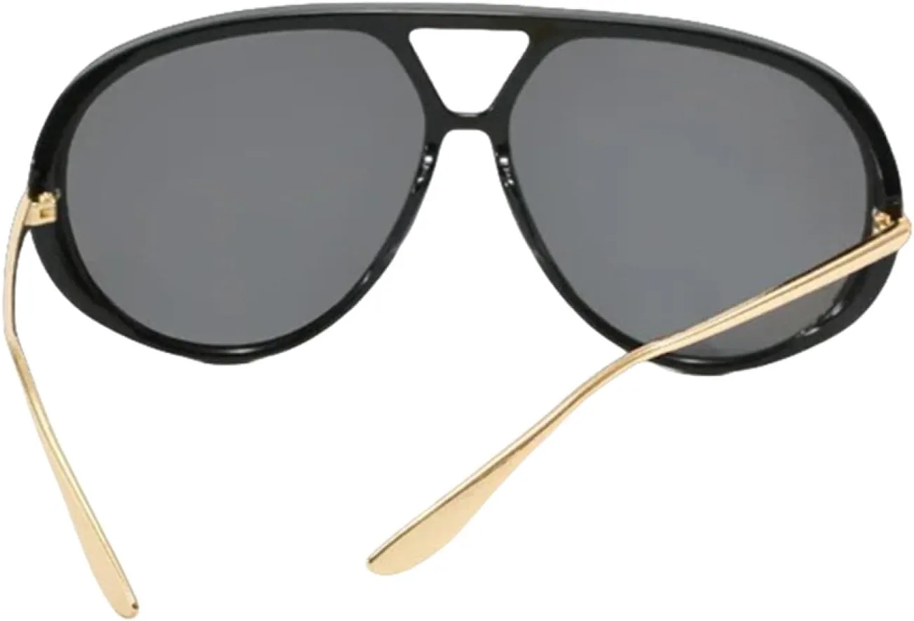 

Винтажные солнцезащитные очки в крупной оправе для женщин и мужчин, популярные, роскошные, в стиле панк, с заклепками, увеличенного размера TYUVIVO, Black Tea