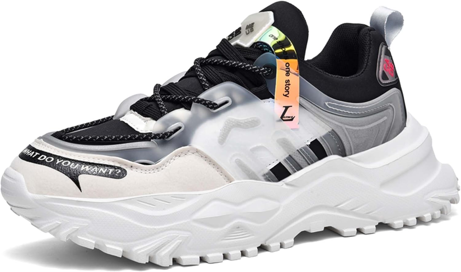 

Мужские модные кроссовки высокие повседневные противоскользящие спортивные тренировочные беговые кроссовки с удобной толстой подошвой для улицы, повседневной ходьбы и с эффектом увеличения роста Dzbajrqm, белый