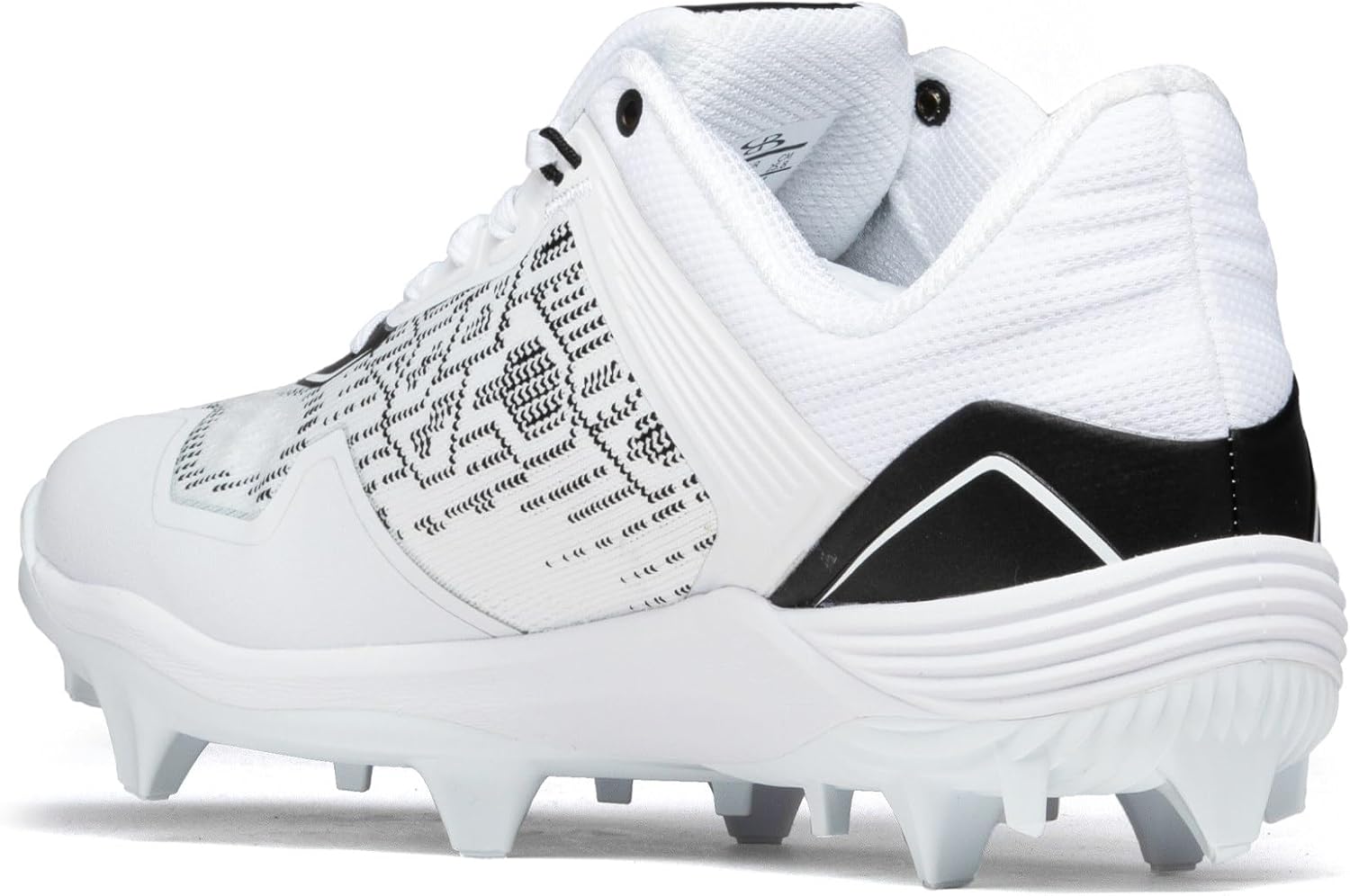 Мужские бутсы Boombah Viper Pureknit с литой подошвой - Status - Разные цвета - Разные размеры, белый/черный — фото 3