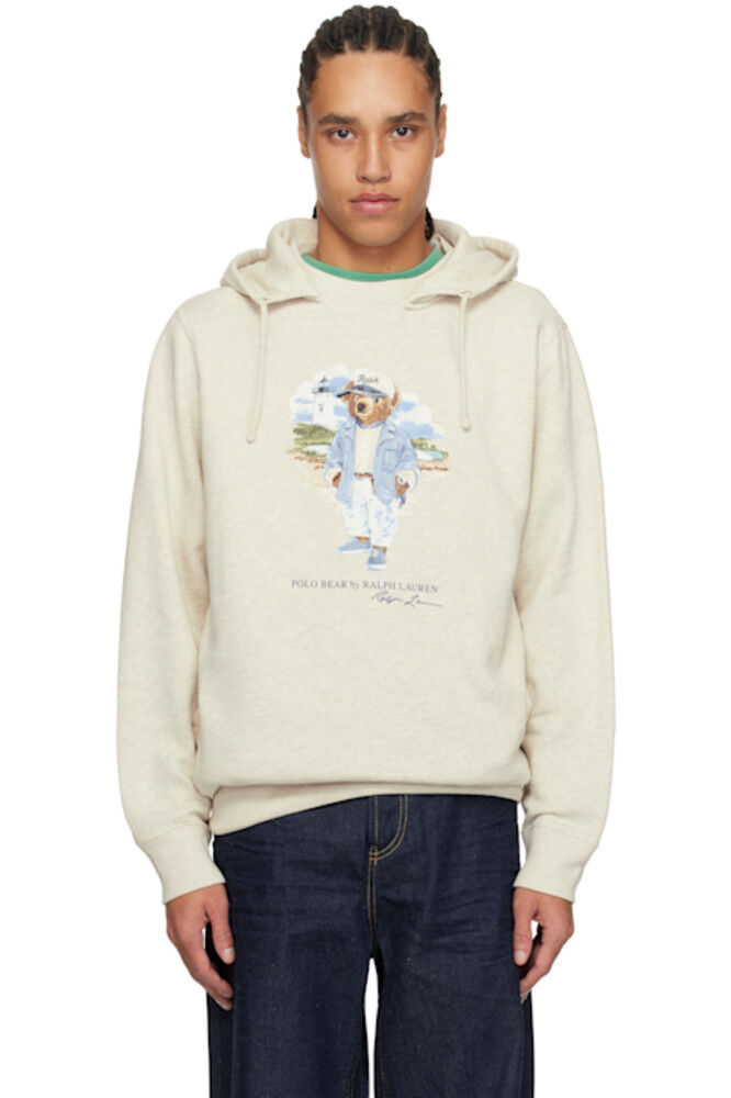 

Бежевый флисовый худи Polo Bear Slub Polo Ralph Lauren