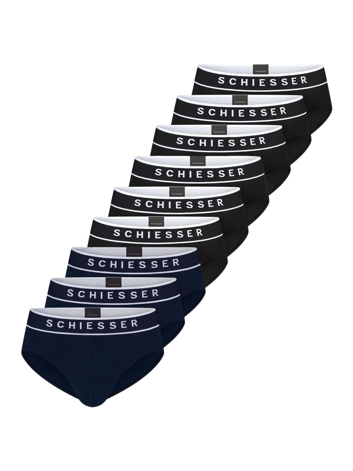 

Schiesser Трусы-слипы Rio из органического хлопка (95% органический хлопок), черно-синие