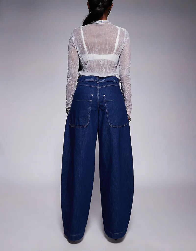 

Джинсы River Island Barrel темно-синего цвета