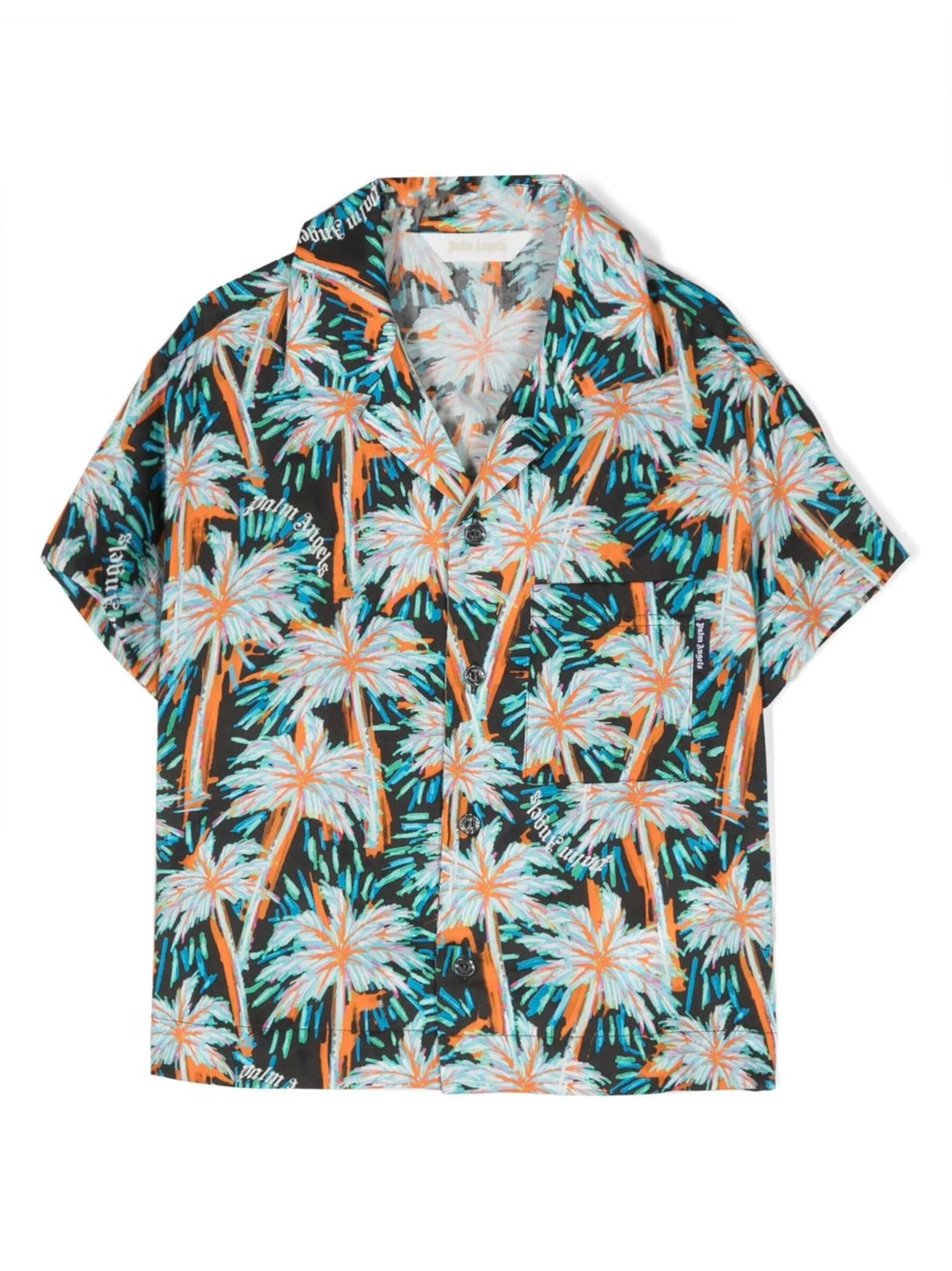 

Рубашка с принтом Palm Angels Kids, черный