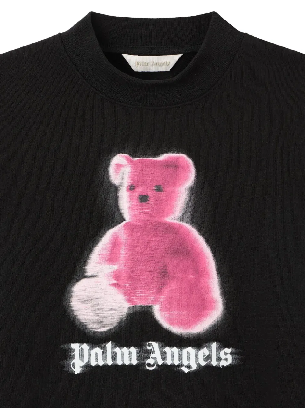 Свитер с размытым логотипом медведя Palm Angels Kids, черный — фото 3