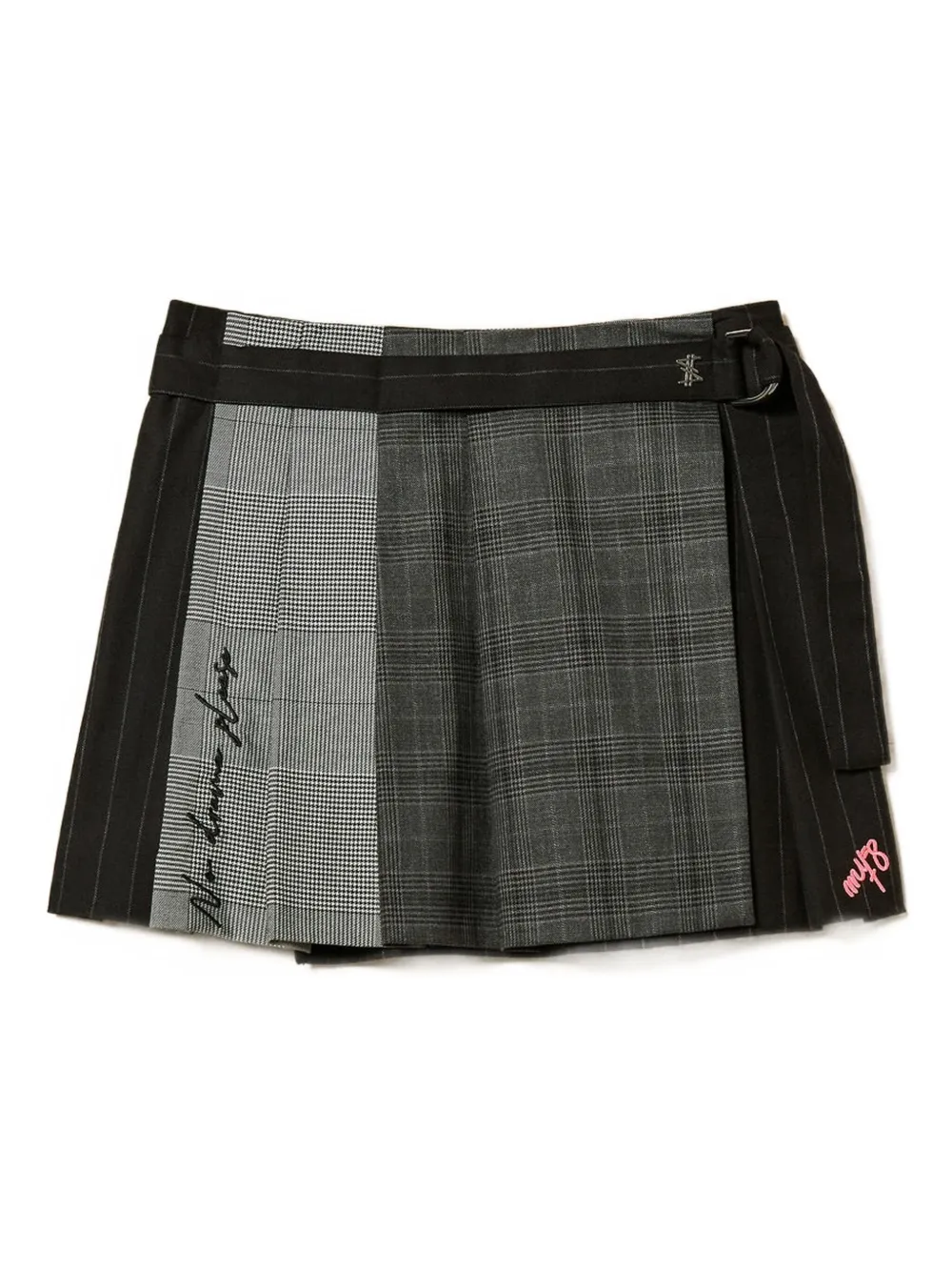 

Юбка мини со складками и вышивкой Twinset, серый