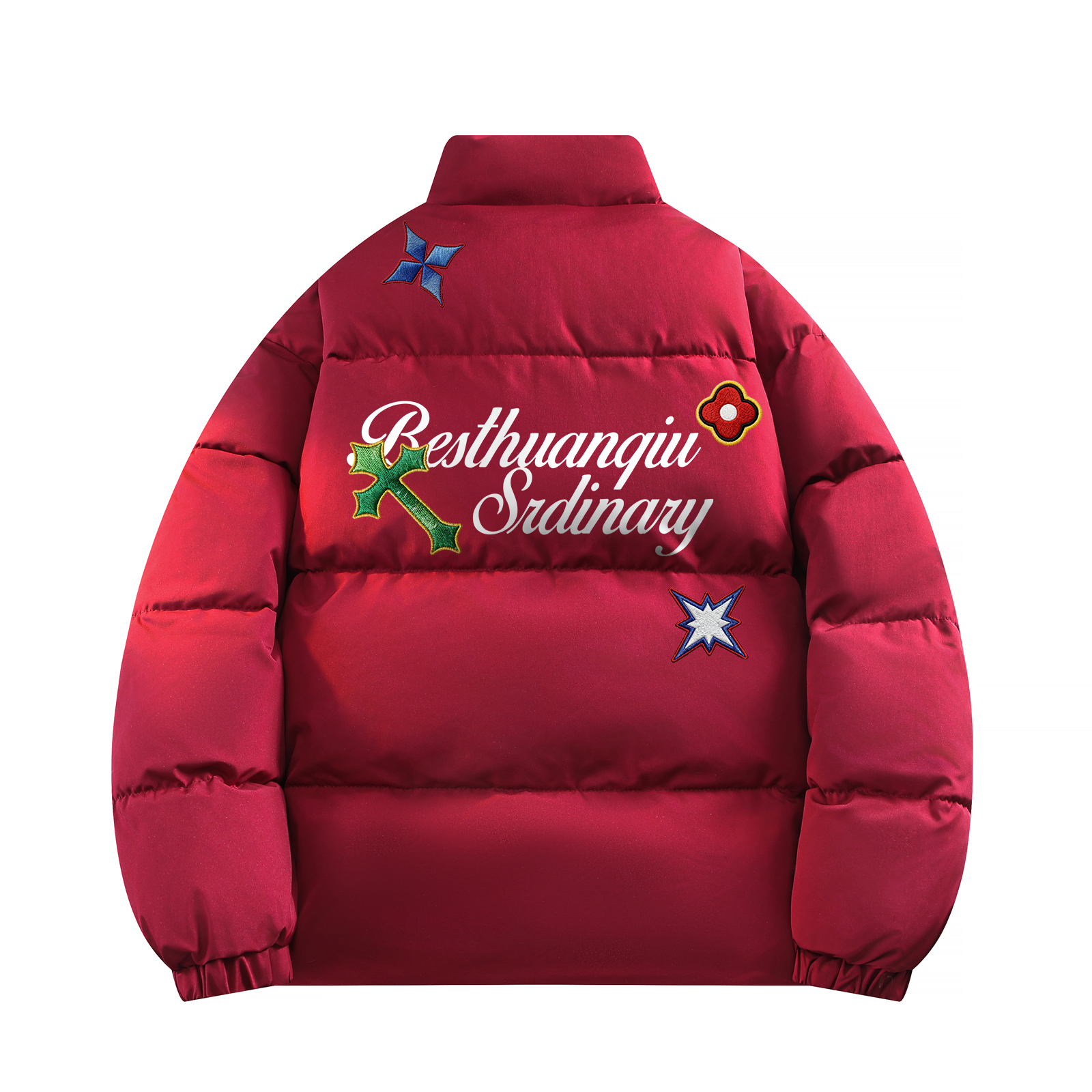 

Пуховик Unisex Stand Collar утепленный стеганый HUANQIU, maroon