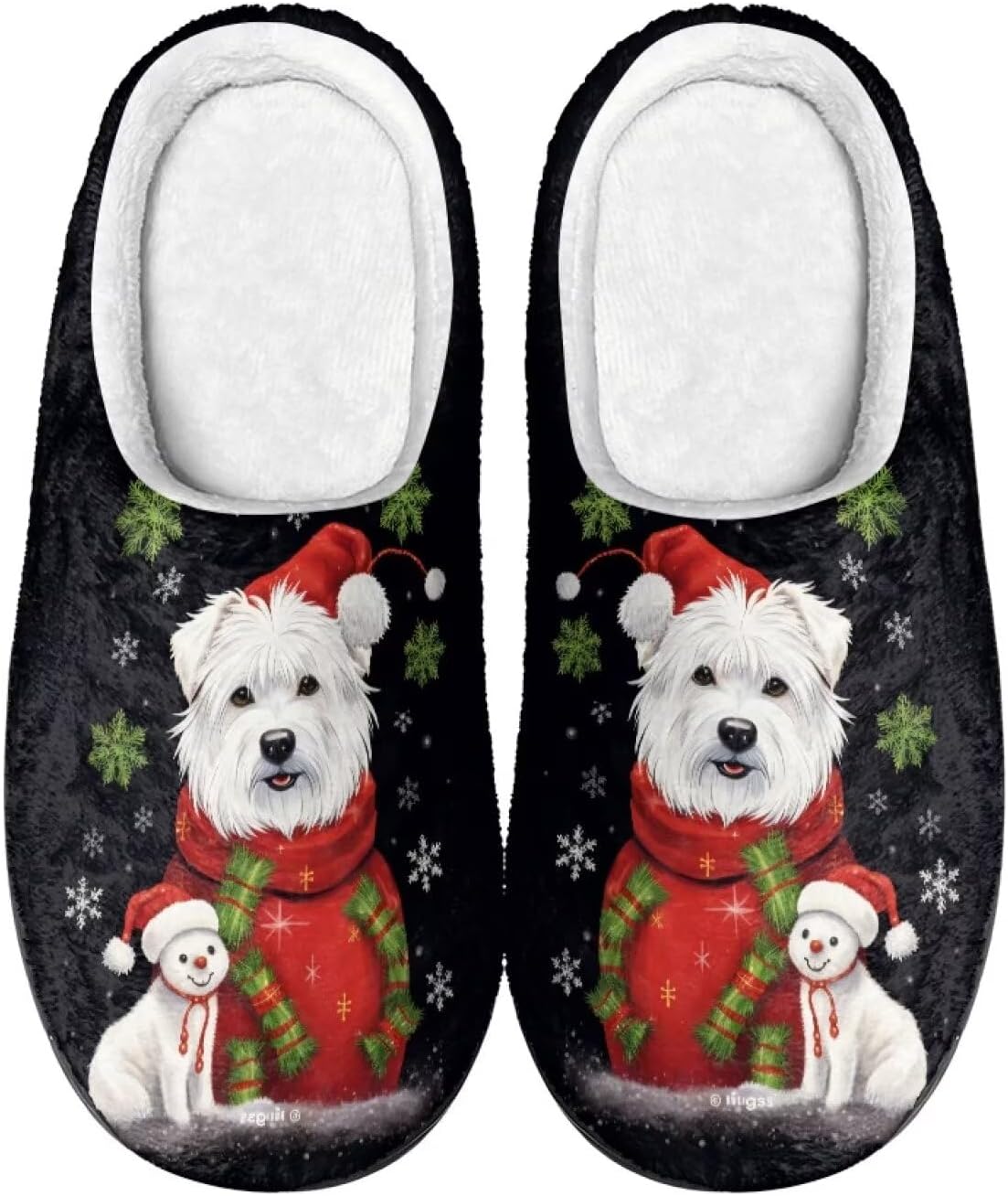 

Тапочки Showudesigns для женщин и мужчин, размер 4-12, зимние домашние тапочки, Christmas Dog