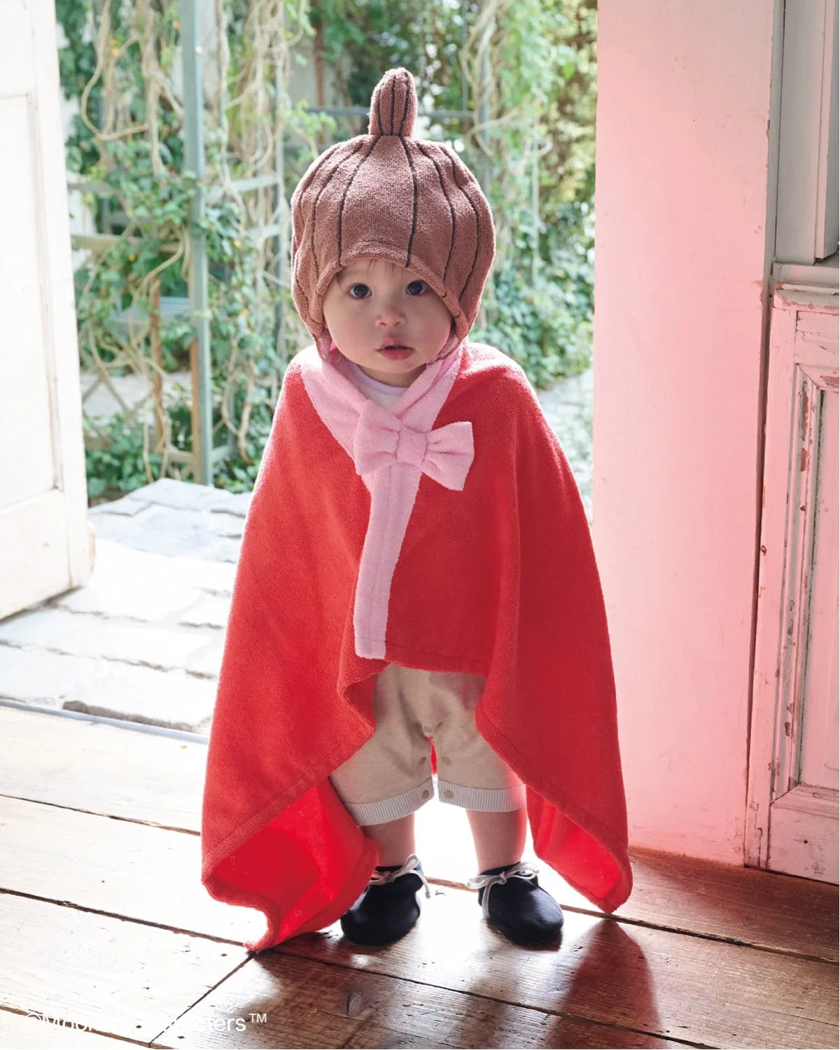 Пончо MOOMIN с капюшоном, микрофибра, красное