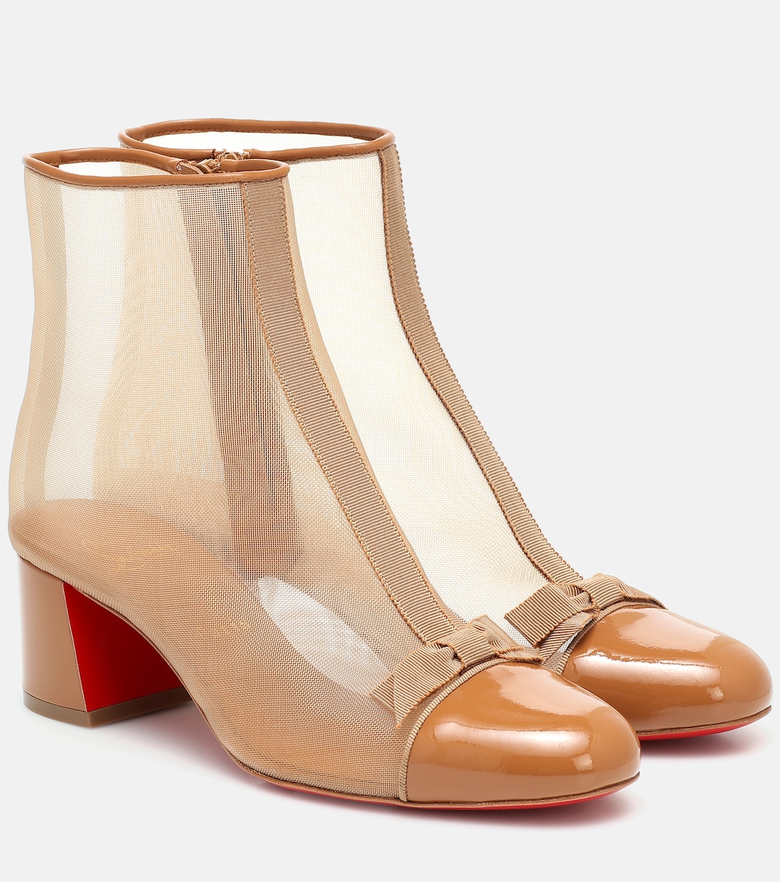 Checkypoint ботинки на шнуровке с сетчатыми вставками Christian Louboutin, Version Nude 4