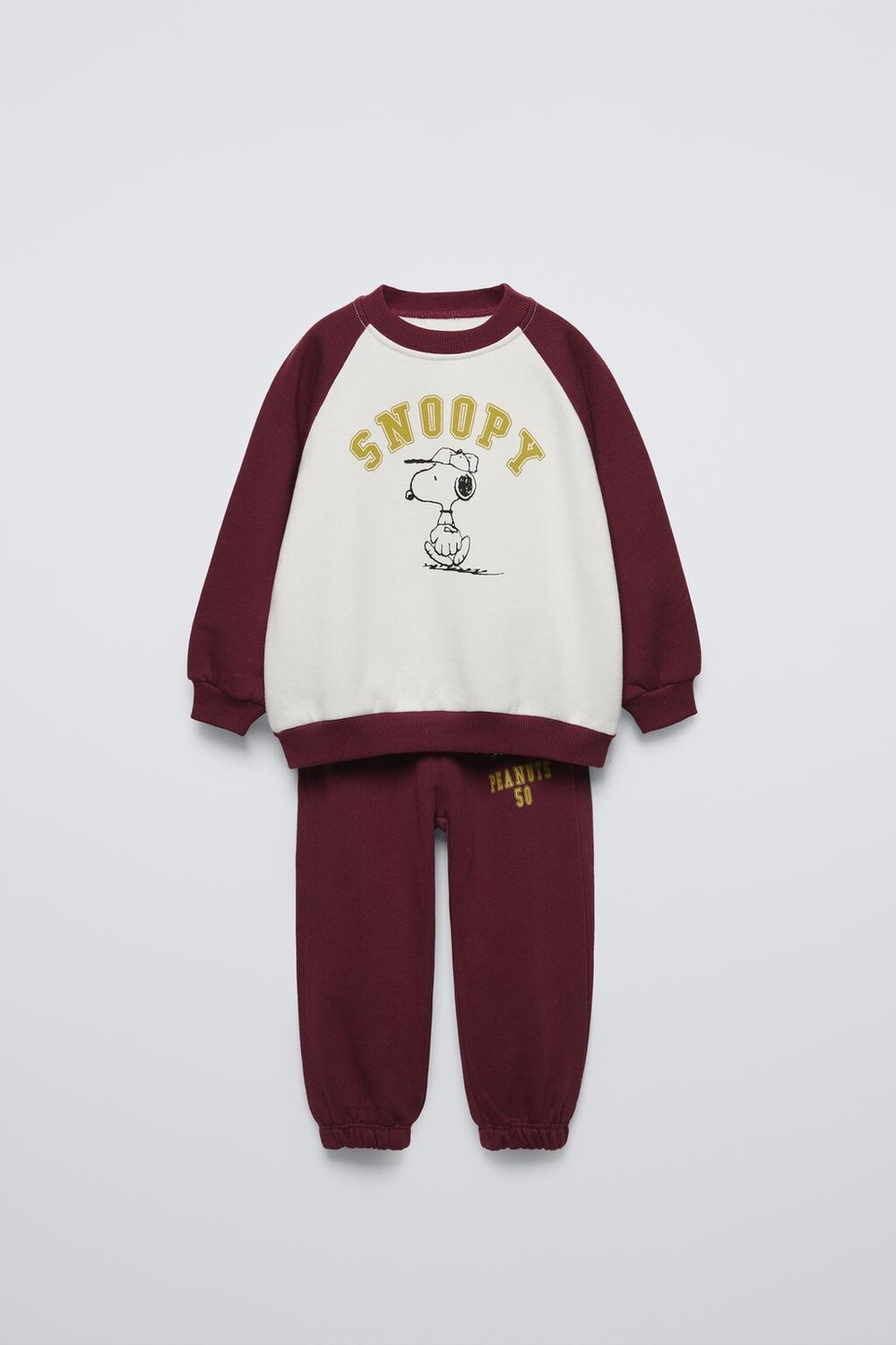 

Комплект из свитшота и брюк snoopy peanuts ZARA, бордовый