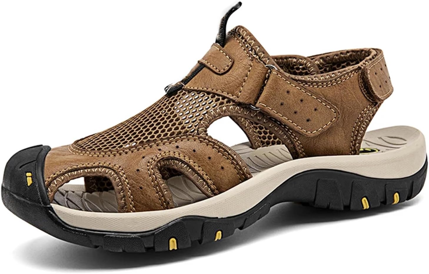 

Мужские повседневные обувь на открытом воздухе, кожаные сандалии для мужчин, пляжные сандалии, римские туфли Generic, коричневый