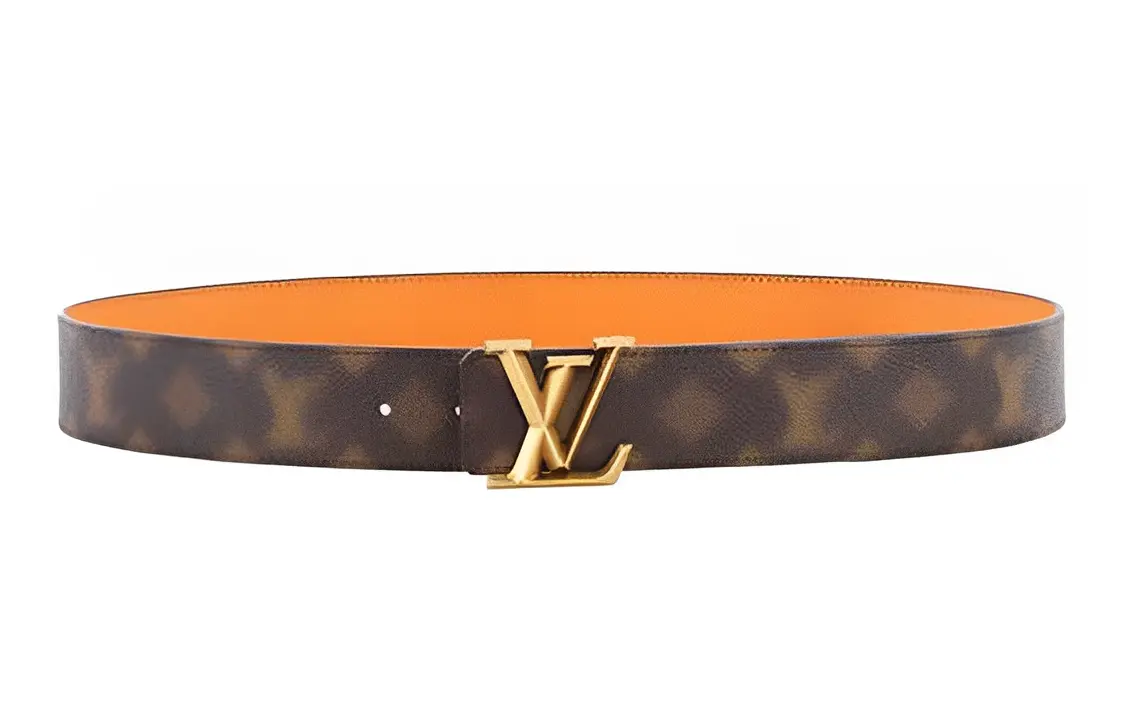 

Мужской кожаный ремень с монограммой коричневый желтый LOUIS VUITTON