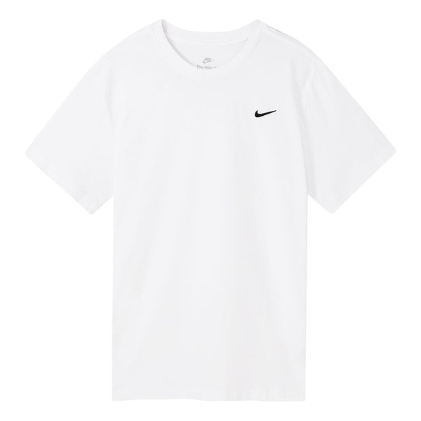 

Футболка Men's Nike Sportswear Solid Color Embroidered Logo Micro Mark Round Neck Casual Short Sleeve White T-Shirt, мультиколор