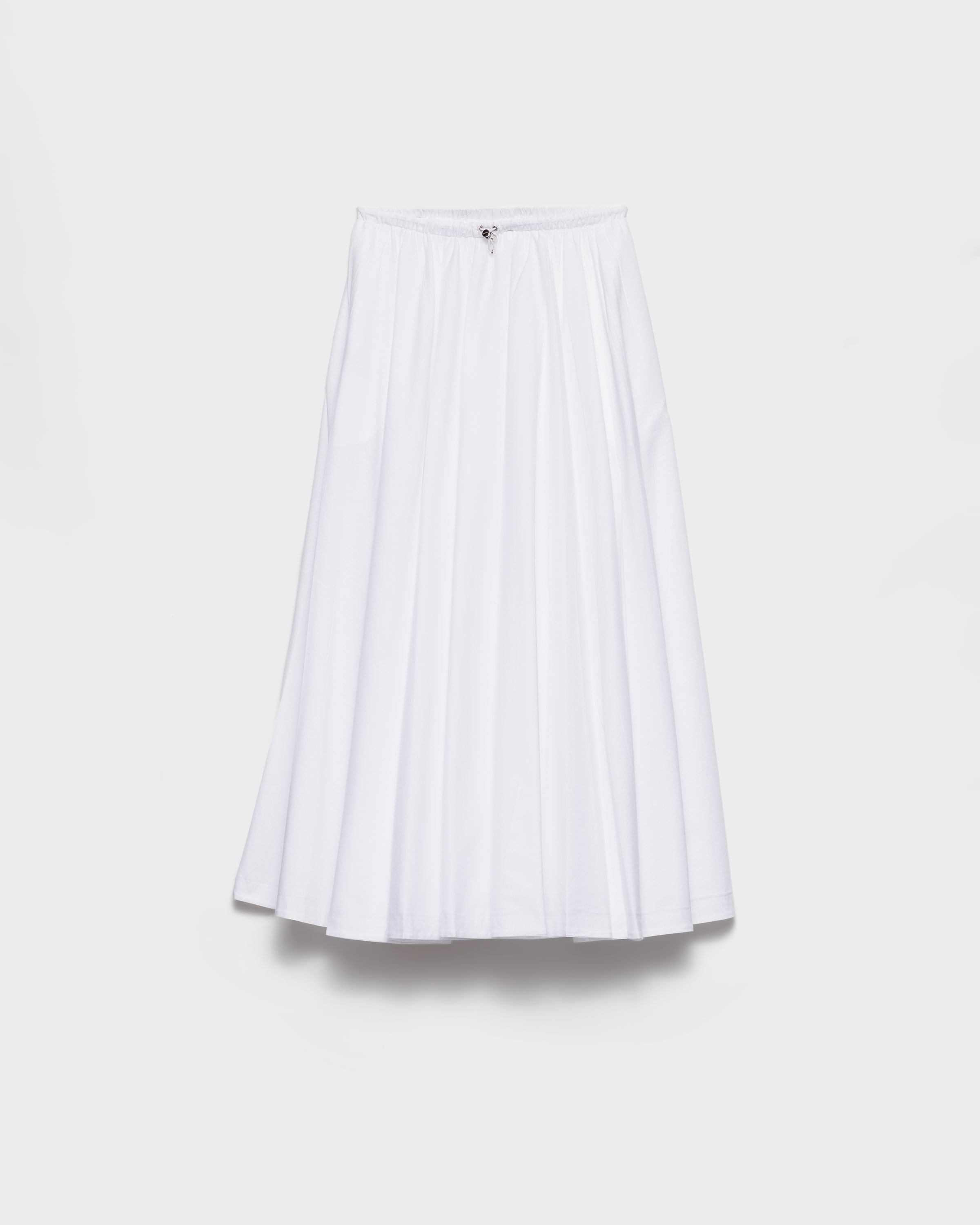 

Двусторонняя юбка-солнце из хлопкового джерси и переработанного нейлона Prada, белый