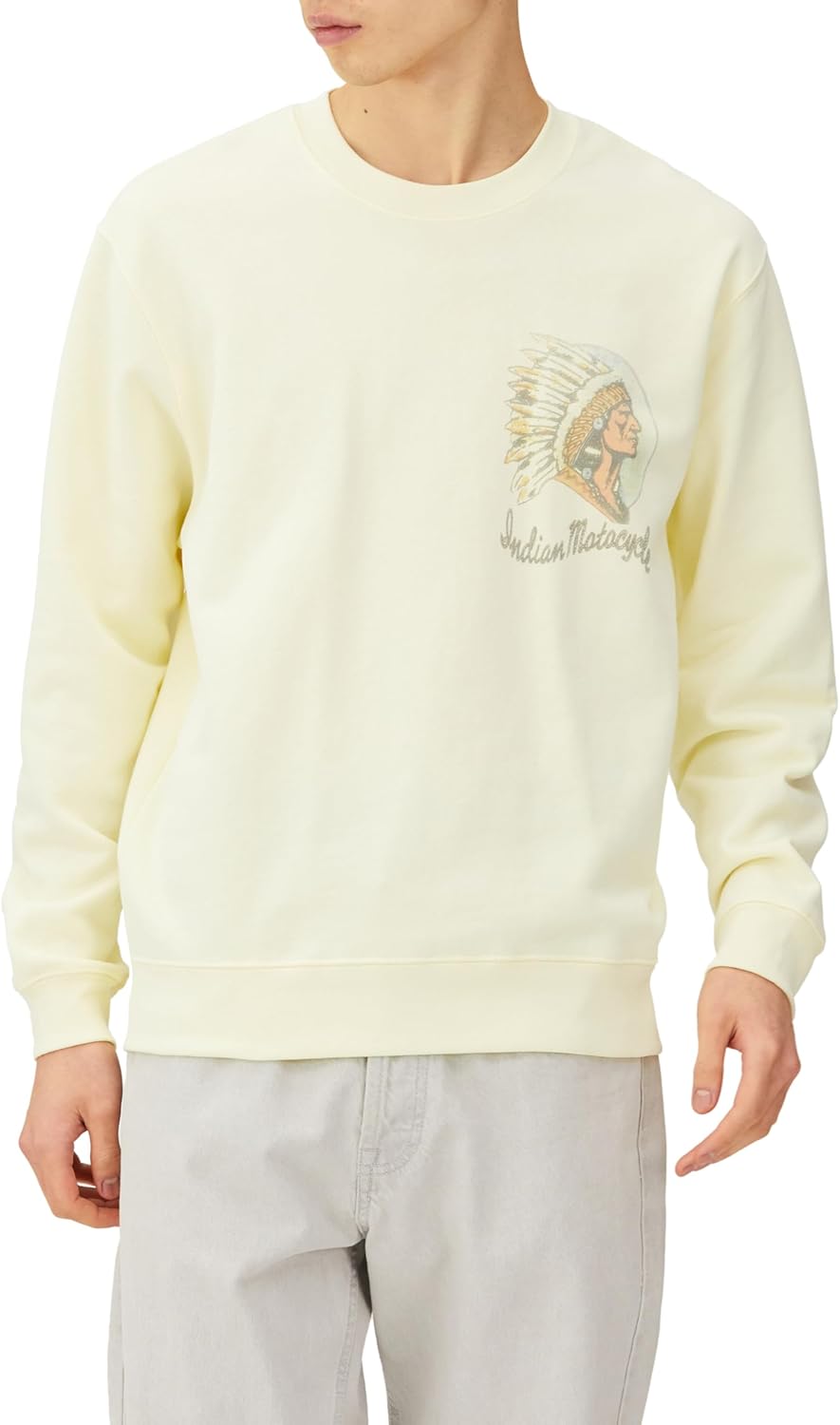 

Индийская толстовка, толстовка с принтом, вождь Indian, морозно-желтый