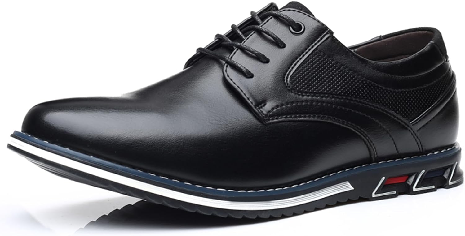 

Мужские туфли с острым носком на шнуровке, ортопедические оксфорды, прогулочные туфли, плоские кроссовки, офисные лоферы, обувь для вождения Nigxwns, черный